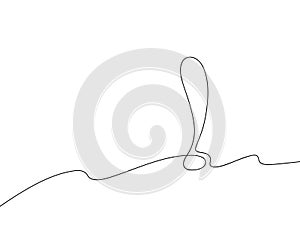 Exclamation mark, hand-drawn with one endless continuous line, vector photo