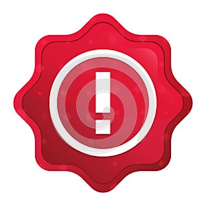 Exclamation mark icon misty rose red starburst sticker button