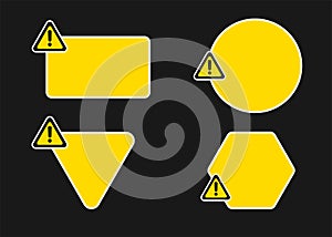 Exclamation Mark Icon: Vector Design Template for Warning Signs - Black Background