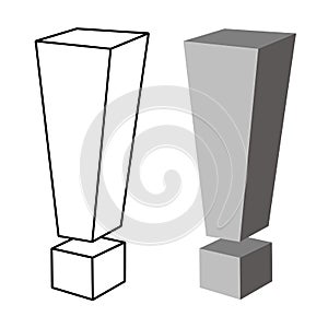 The exclamation mark in the isometric