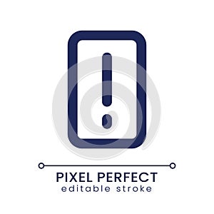 Exclamation mark pixel perfect linear ui icon