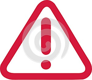 Exclamation mark in red warning sign