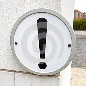 Exclamation mark sign isolated on white background