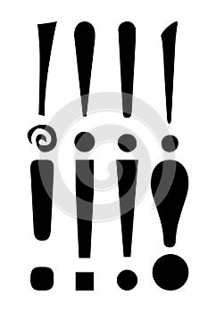 Exclamation mark silhouette vector symbol icon design.