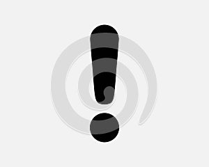 Exclamation Mark Symbol Icon Caution Alert Attention Notice Warning Vector Black White Silhouette Sign Graphic Clipart Artwork
