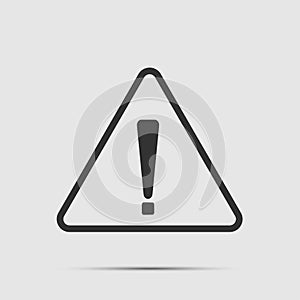 Exclamation mark symbol,Warning Dangerous black icon on white background. illustration