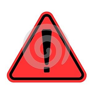 Exclamation mark symbol,Warning Dangerous icon on white background