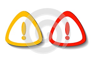 Exclamation mark symbol,Warning Dangerous icon on white transparent.Vector illustration