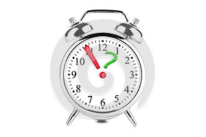 Exclamation and Question Mark on the alarm clock