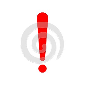 Exclamation red icon. Caution symbol. Warning hazard sign.