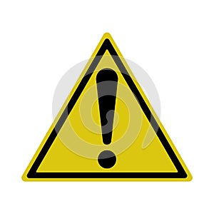 Exclamation sign, Danger Warning, Isolated, Caution icon Warning symbol,