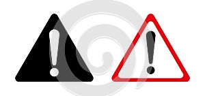 Exclamation sign, Danger Warning, Isolated, Caution icon Warning symbol,