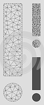 Exclamation Sign Vector Mesh Network Model and Triangle Mosaic Icon