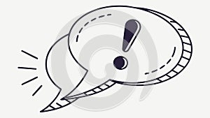 Exclamation Speech Bubble Urgent Alert Important Message, vector design Generative AI