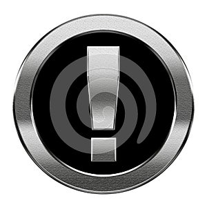 Exclamation symbol icon silver