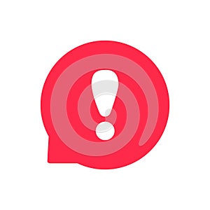 Exclamation vector icon attention logo warning speech bubble important round mark