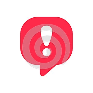 Exclamation vector icon attention logo warning speech bubble important round mark