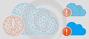 Exclamation Vector Mesh Carcass Model and Triangle Mosaic Icon