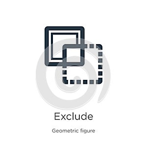 Exclude icon vector. Trendy flat exclude icon from geometric figure collection isolated on white background. Vector illustration