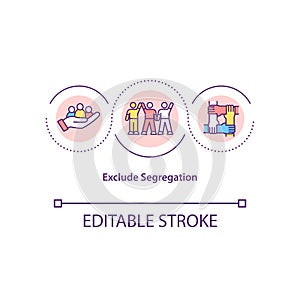 Exclude segregation concept icon photo