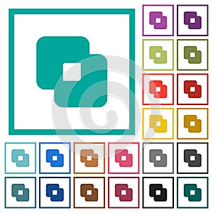 Exclude shapes flat color icons with quadrant frames