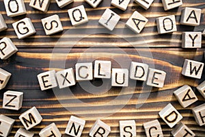 exclude wooden cubes with letters photo