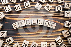 exclude wooden cubes with letters photo