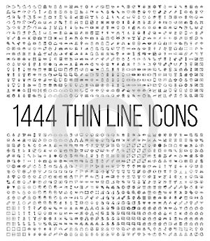 Exclusive 1444 thin line icons set.