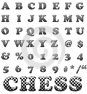 Exclusive collection letters with chess square