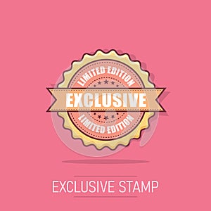 Exclusive grunge rubber stamp. Vector illustration on white background. Business concept exclusive limited edition stamp pictogram
