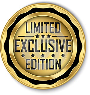 Exclusive limited edition gold label, vector illustration