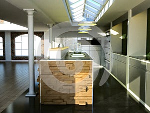 Exclusive loft kitchen