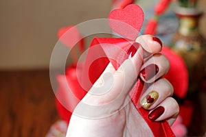 Exclusive manicure and composition for Valentine`s day.