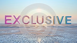 Exclusive Multicolored Text Over Serene Sunset Beach Landscape