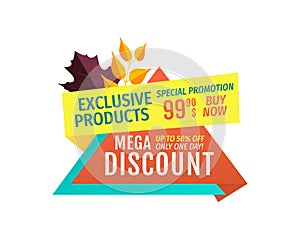 Exclusive Offer Mega Discount Vector Illustration