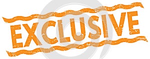 EXCLUSIVE text on orange lines stamp sign