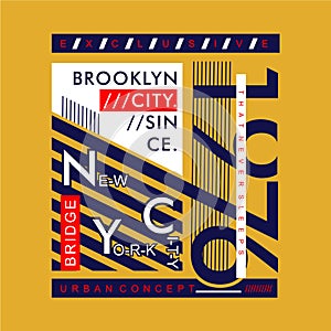 Exclusive urban concept nyc abstract typography graphic t shirt vector illustration denim style vintage