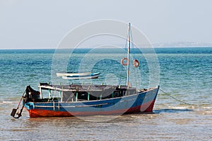 Excursion boat at the coast.