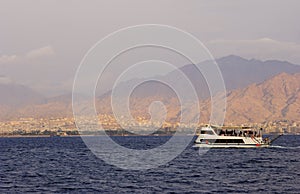 Excursion boat in a sea