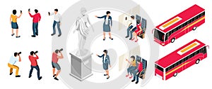 Excursion Isometric Icons Set