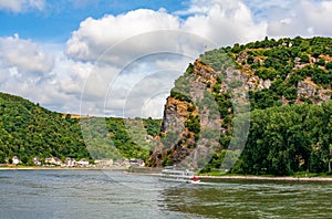 Excursion ship on the Rhine River, Rhine-Palatinate, Germany, Europe