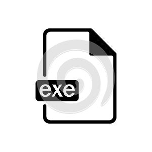 Exe document outline icon. Symbol, logo illustration for mobile concept and web design.