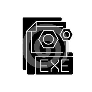 EXE file black glyph icon