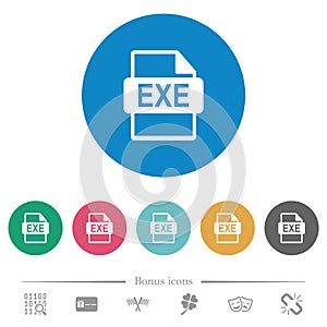 EXE file format flat round icons