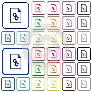 Executable file outlined flat color icons