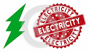 Execute Icon with Grunge Electricity Stamp