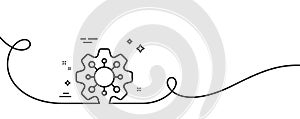 Execute line icon. Maintenance service sign. Continuous line with curl. Vector