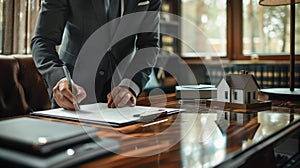 The execution of contract paperwork.AI generated image