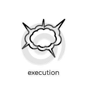 execution icon. Trendy modern flat linear vector execution icon