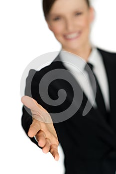 Executive business woman giving handshake - shaking hand